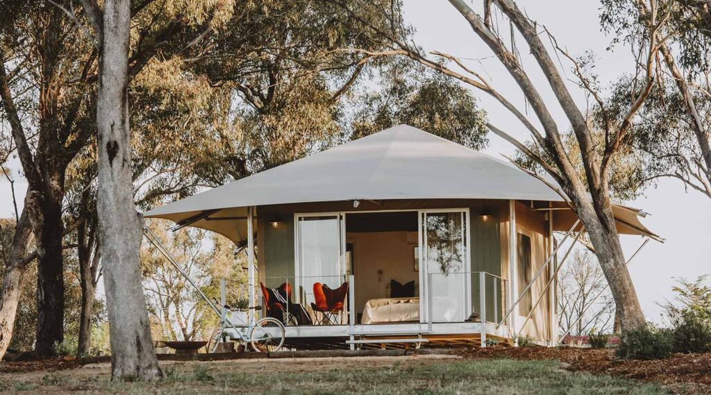 karri eucalyptus eco tent glamping mudgee accommodation nsw luxury