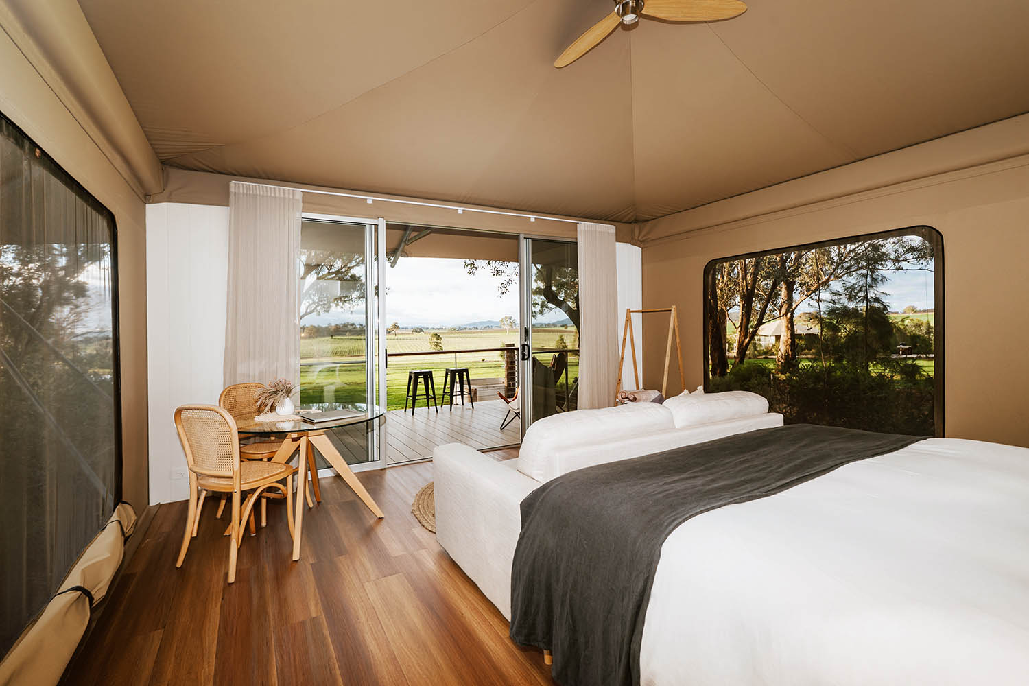 glamping tent interior
